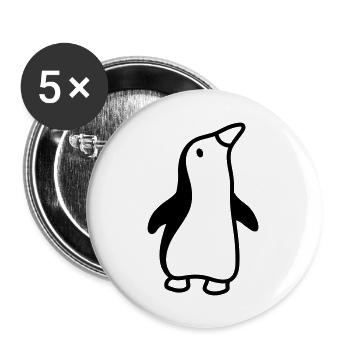 Penguin looks up - line - Buttons large 2.2''/56 mm (5-pack) - white - Front