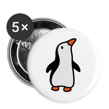 Penguin looks up 3 - Buttons large 2.2''/56 mm (5-pack) - white - Front