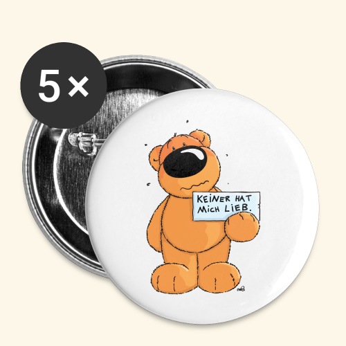 chris bears Keiner hat mich lieb - Buttons groß 56 mm (5er Pack)