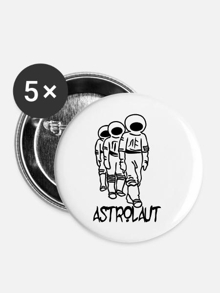 Astrolaut Records - Buttons groß 56 mm (5er Pack) - Weiß