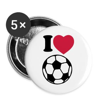 i_love_football - Buttons groß 56 mm (5er Pack) - Weiß - Vorne