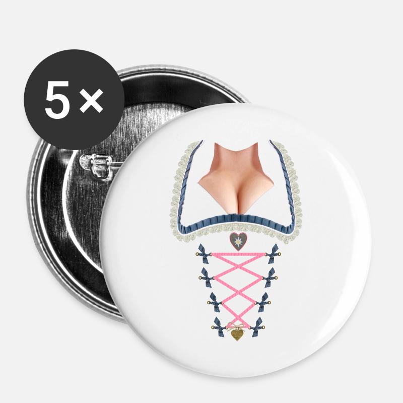 dirndlall - Buttons groß 56 mm (5er Pack) - Weiß