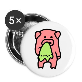 Porc triste / malade 3 - Lot de 5 grands badges (56 mm) - blanc - Devant