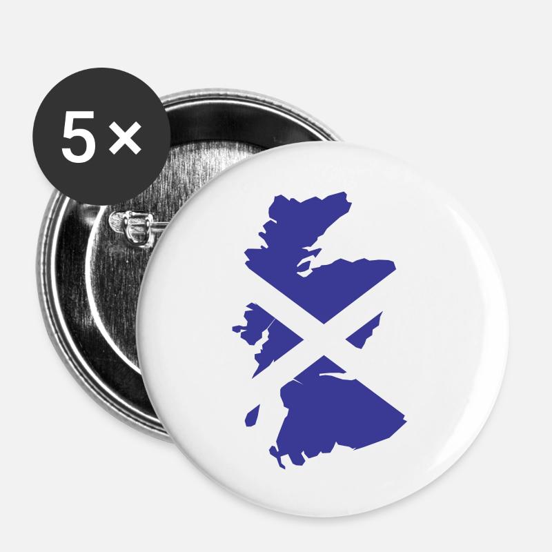 Scotland - Buttons large 2.2''/56 mm (5-pack) - white
