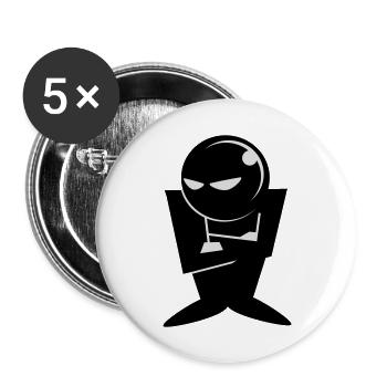 Grumpy - Buttons large 2.2''/56 mm (5-pack) - white - Front