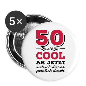 50 - Buttons groß 56 mm (5er Pack) - Weiß - Vorne