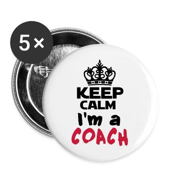 i'm a coach 2 - Lot de 5 grands badges (56 mm) - blanc - Devant