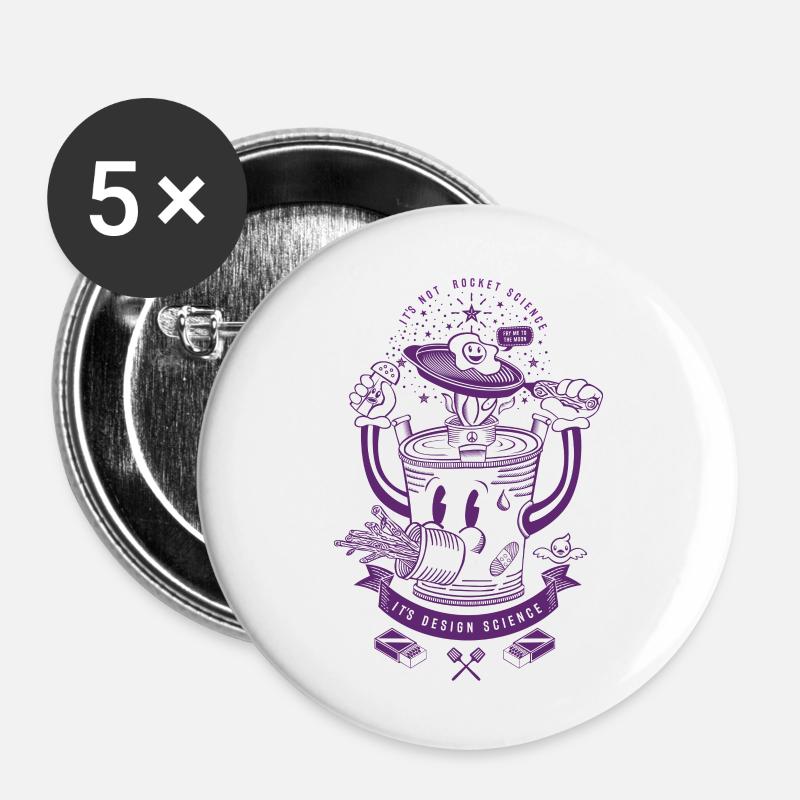MR Rocket Stove (purple) - Buttons large 2.2''/56 mm (5-pack) - white