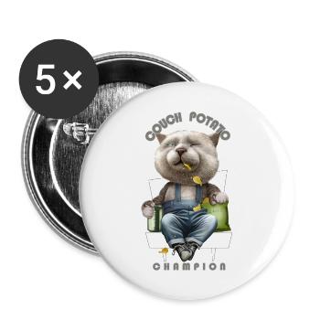 COUCH POTATO - Buttons large 2.2''/56 mm (5-pack) - white - Front