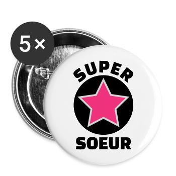 super soeur (v.5) - Lot de 5 grands badges (56 mm) - blanc - Devant