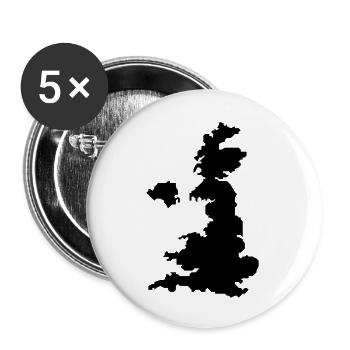 united kingdom uk map - Buttons groß 56 mm (5er Pack) - Weiß - Vorne