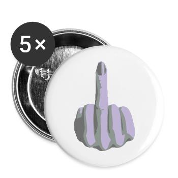 stinkefinger - Buttons groß 56 mm (5er Pack) - Weiß - Vorne