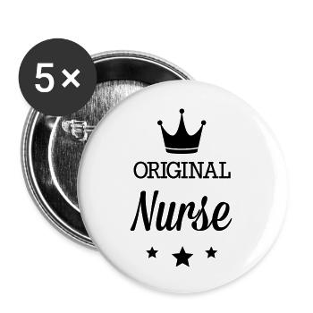 Original drei Sterne Deluxe Schwester - Buttons groß 56 mm (5er Pack) - Weiß - Vorne