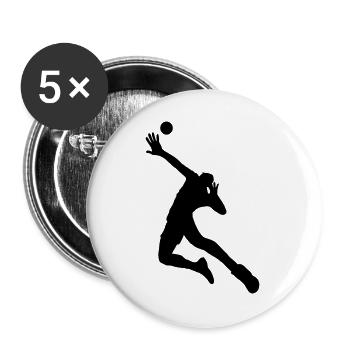 volleyball - Buttons large 2.2''/56 mm (5-pack) - white - Front