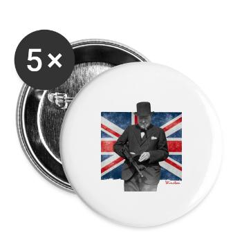 Perfect Winston - Lot de 5 grands badges (56 mm) - blanc - Devant