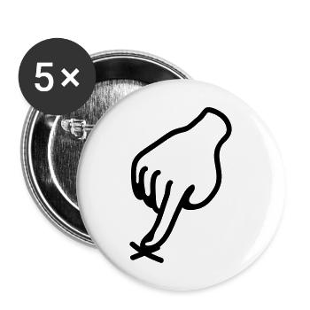 zeigen Kreuz - hier - line - Buttons groß 56 mm (5er Pack) - Weiß - Vorne