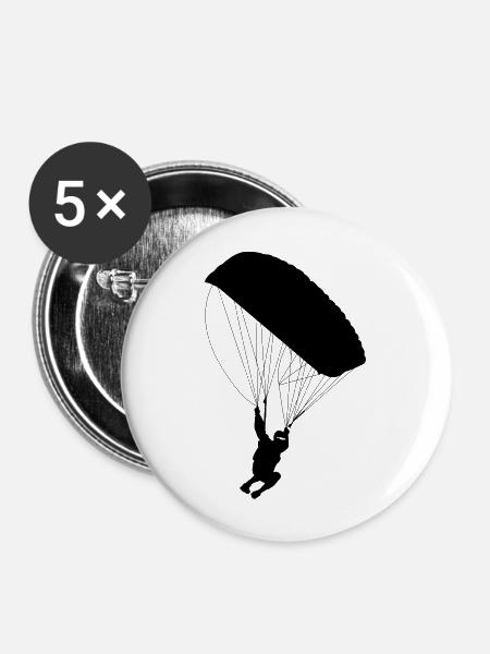 Fallschirm - Buttons groß 56 mm (5er Pack) - Weiß