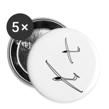 gliding glider pilot - Buttons large 2.2''/56 mm (5-pack) - white - Front