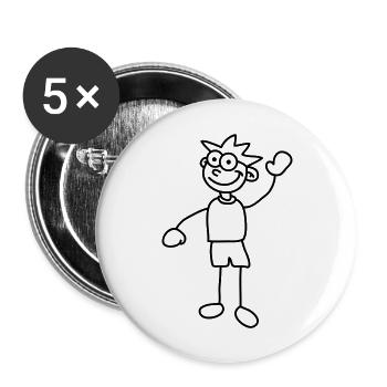 gruenkopf_1c - Buttons groß 56 mm (5er Pack) - Weiß - Vorne
