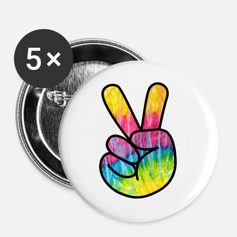 Peace - Buttons large 2.2''/56 mm (5-pack) - white