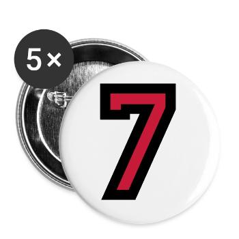 Le numéro 7 - Nombre Seven - Lot de 5 grands badges (56 mm) - blanc - Devant