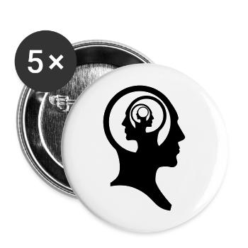 recursiv brain - Lot de 5 grands badges (56 mm) - blanc - Devant