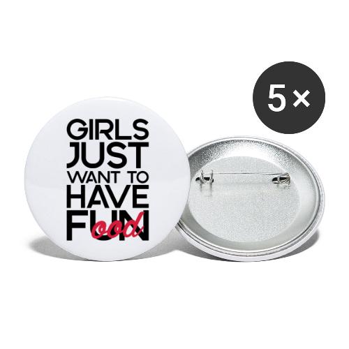 Girls just want to have food - Buttons groot 56 mm (5-pack)