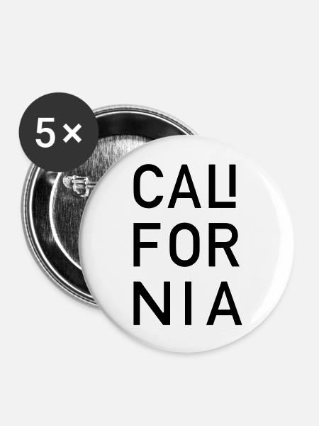 California - Buttons groß 56 mm (5er Pack) - Weiß