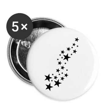 sterne - Buttons groß 56 mm (5er Pack) - Weiß - Vorne