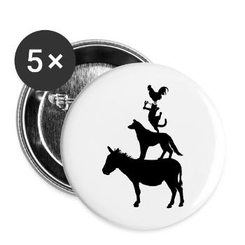dog763 - Buttons large 2.2''/56 mm (5-pack) - white - Front