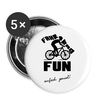 Fahrrad Fun Radfahrer Rad Sport Freizeit Geschenk - Buttons groß 56 mm (5er Pack) - Weiß - Vorne