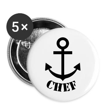 chef - Buttons groß 56 mm (5er Pack) - Weiß - Vorne