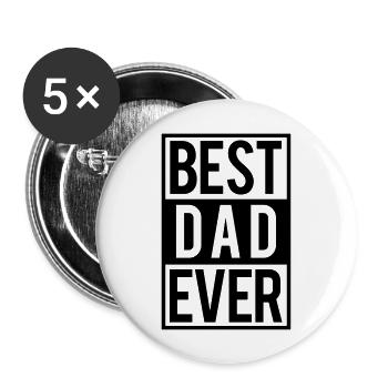 Best Dad ever - Buttons groß 56 mm (5er Pack) - Weiß - Vorne