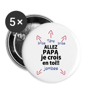je crois en toi papa - Lot de 5 grands badges (56 mm) - blanc - Devant
