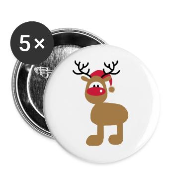 Noël - Lot de 5 grands badges (56 mm) - blanc - Devant