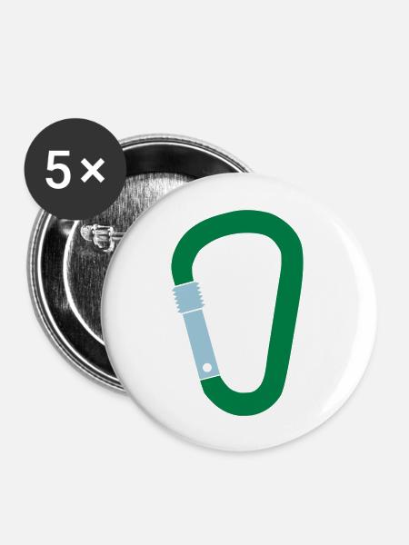 Karabiner - Buttons groß 56 mm (5er Pack) - Weiß