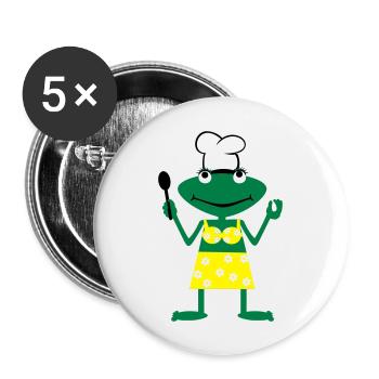 Cook frog - Buttons groß 56 mm (5er Pack) - Weiß - Vorne