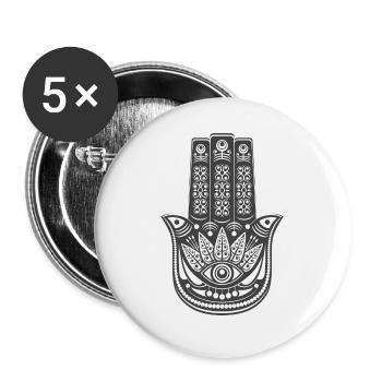 La main de Fatma - Lot de 5 grands badges (56 mm) - blanc - Devant