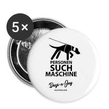 Personensuchmaschine - Buttons groß 56 mm (5er Pack) - Weiß - Vorne