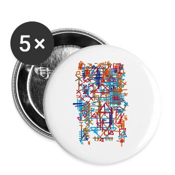 Teppich Abstrakt / Muster - Bauhaus - Buttons groß 56 mm (5er Pack) - Weiß - Vorne