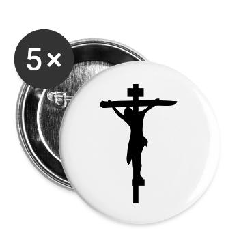 jesus - Buttons groß 56 mm (5er Pack) - Weiß - Vorne
