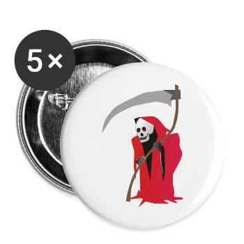The Grim Reaper - Buttons large 2.2''/56 mm (5-pack) - white - Front