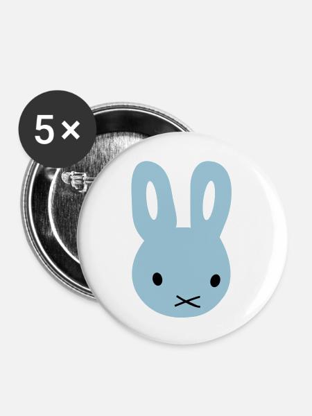 Bunny/rabbit - Buttons large 2.2''/56 mm (5-pack) - white