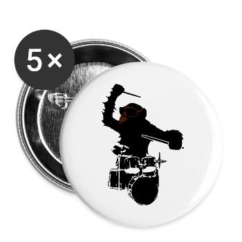 musique de singe - Lot de 5 grands badges (56 mm) - blanc - Devant