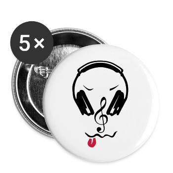 egaliseur casques dj cle sol note3 - Lot de 5 grands badges (56 mm) - blanc - Devant