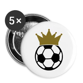 fussball_krone_f2 - Lot de 5 grands badges (56 mm) - blanc - Devant