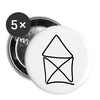 das_ist_das_haus_vom_nikolaus__f1 - Buttons groß 56 mm (5er Pack) - Weiß - Vorne