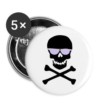 Piratl_mit_brille - Lot de 5 grands badges (56 mm) - blanc - Devant