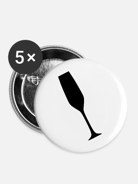 Sektglas - Champagnerglas - Buttons groß 56 mm (5er Pack) - Weiß