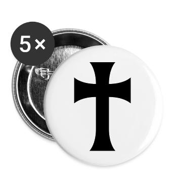 Kreuz - Buttons groß 56 mm (5er Pack) - Weiß - Vorne